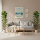 6FT Artificial Fiddle Leaf Fig Tree Set of 2, Fake Potted Tree with Solid Wood Trunks for Indoor Decor, Green