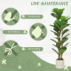 4FT Artificial Fiddle Leaf Fig Tree Set of 2, Fake Potted Tree with Solid Wood Trunks for Indoor Decor, Green