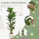 4FT Artificial Fiddle Leaf Fig Tree Set of 2, Fake Potted Tree with Solid Wood Trunks for Indoor Decor, Green