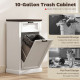Farmhouse Trash Can Cabinet with Drawer