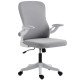 Ergonomic Office Chair, Swivel Desk Chair with Lumbar Support and Adjustable Height, Flip-up Armrests, Wheels, Black