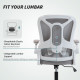 Ergonomic Office Chair, Swivel Desk Chair with Lumbar Support and Adjustable Height, Flip-up Armrests, Wheels, Black
