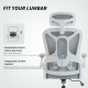Ergonomic Office Chair, Swivel Desk Chair with Lumbar Support and Adjustable Height, Flip-up Armrests, Wheels, Black