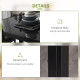 5-Piece Rectangular Glass Kitchen Table and Chairs with Metal Frame and Faux Leather Upholstery for Dining Room, Black