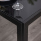 5-Piece Rectangular Glass Kitchen Table and Chairs with Metal Frame and Faux Leather Upholstery for Dining Room, Black