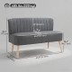 Modern 2 Seater Sofa, Upholstered Two Seater Couch with Rubber Wood Legs, Grey