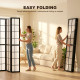 4 Panel Room Divider, 5.6 ft Folding Wall Divider Room Partition for Home Office, Bedroom, Living Room, Black