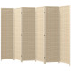 Woven Bamboo Room Divider, 6 Panel Folding Indoor Privacy Screens for Home Office, Natural Wood