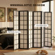6 Panel Room Divider, 5.6 ft Folding Wall Divider Room Partition for Home Office, Bedroom, Living Room, Black