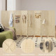 Wooden Room Divider with Pegboard Display, 8 Panel Folding Privacy Screen for Home Office, Natural Wood