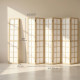 6 Panel Room Divider, 5.6 ft Folding Wall Divider Room Partition for Home Office, Bedroom, Living Room, Natural Wood