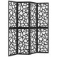 4 Panel Room Divider, 5.6 FT Lightweight Folding Privacy Screen with Geometric Pattern for Living Room, Bedroom, Black