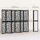 6 Panel Room Divider, 5.6 FT Lightweight Folding Privacy Screen with Geometric Pattern for Living Room, Bedroom, Black