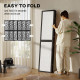 6 Panel Room Divider, 5.6 FT Lightweight Folding Privacy Screen with Geometric Pattern for Living Room, Bedroom, Black