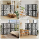 6 Panel Room Divider, 5.6 FT Lightweight Folding Privacy Screen with Geometric Pattern for Living Room, Bedroom, Black