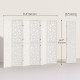 6 Panel Room Divider, 5.6 FT Lightweight Folding Privacy Screen with Geometric Pattern for Living Room, Bedroom, White