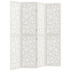 4 Panel Room Divider, 5.6 FT Lightweight Folding Privacy Screen with Geometric Pattern for Living Room, Bedroom, White
