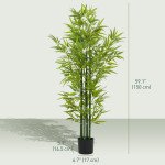 5FT Artificial Bamboo Tree, Faux Decorative Plant in Nursery Pot for Indoor Decor, Set of 2