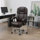 Massage Office Chair, Reclining Executive Office Chair with 6-Point Vibration, Footrest and High Back, Dark Brown