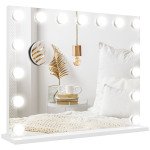 Hollywood Makeup Mirror with Lights, 3 Lighting Modes, USB Charging Port, Tabletop or Wall Mounted, White