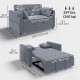 3‑in‑1 Convertible Sofa Bed, Pull Out Sleeper Sofa with USB Charging, Adjustable Backrest, Side Pockets, Dark Grey