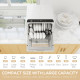 Countertop Dishwasher with Built-in 6L Water Tank, 5 Wash Programs, Touch Control, LED Display, Dual Water Supply, White