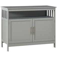 Kitchen Sideboard, Buffet Cabinet, Wooden Storage Console Table with 2-Level Cabinet and Open Shelf, Grey