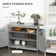 Kitchen Sideboard, Buffet Cabinet, Wooden Storage Console Table with 2-Level Cabinet and Open Shelf, Grey
