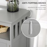 Kitchen Sideboard, Buffet Cabinet, Wooden Storage Console Table with 2-Level Cabinet and Open Shelf, Grey