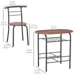 Dining Table Set of 3, 31.5