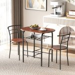Dining Table Set of 3, 31.5