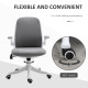 360° Swivel Office Chair Task Chair, Breathable Fabric Computer Chair with Flip-up Arms and Adjustable Height, Grey