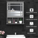Bathroom Cabinet Wall Mount with Mirror Door 3 Shelf Organizer for Bathroom, Kitchen, Bedroom, Grey