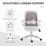 360° Swivel Office Chair Task Chair, Breathable Fabric Computer Chair with Flip-up Arms and Adjustable Height, Pink