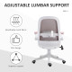 360° Swivel Office Chair Task Chair, Breathable Fabric Computer Chair with Flip-up Arms and Adjustable Height, Pink