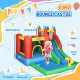 Kids Inflatable 6 in 1 Bouncy Castle House Trampoline Slide Water Pool Gun Climbing Wall Basket with Inflator for Kids Age 3-12 Summer 11.5' x 8.8' x 7' Multi-color