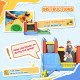 Kids Inflatable 6 in 1 Bouncy Castle House Trampoline Slide Water Pool Gun Climbing Wall Basket with Inflator for Kids Age 3-12 Summer 11.5' x 8.8' x 7' Multi-color