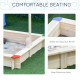 Kids Wooden Sandbox with Cover, Play Sand Station for Children Outdoor Sand box, with Seats, for Backyard, Beach, 47