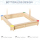 Kids Wooden Sandbox with Cover, Play Sand Station for Children Outdoor Sand box, with Seats, for Backyard, Beach, 47