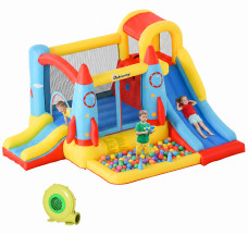 Bounce Castle Inflatable Trampoline Slide Pool Rocket Design 11.14' x 9.18' x 6.06'