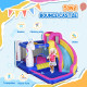 Kids 5 in 1 Inflatable Bounce Castle House, Trampoline Water Slide Pool Climbing Wall with Inflator for Kids Age 3-12 Summer 12.4' x 10.5' x 6.9' - Multi-color