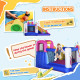 Kids 5 in 1 Inflatable Bounce Castle House, Trampoline Water Slide Pool Climbing Wall with Inflator for Kids Age 3-12 Summer 12.4' x 10.5' x 6.9' - Multi-color
