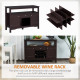 Modern Kitchen Buffet Bar Cabinet Storage Sideboard Dining Server with Drawer & 12-Bottle Wine Rack for Living Room, Espresso