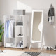Full Length Mirror, Free Standing Full Body Mirror with Rectangular Frame, Adjustable Angle for Dressing Room, Bedroom, Living Room, White