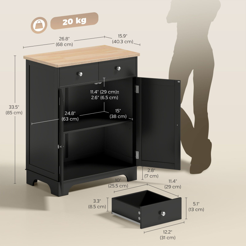 Sideboard Buffet Cabinet with Storage, 27
