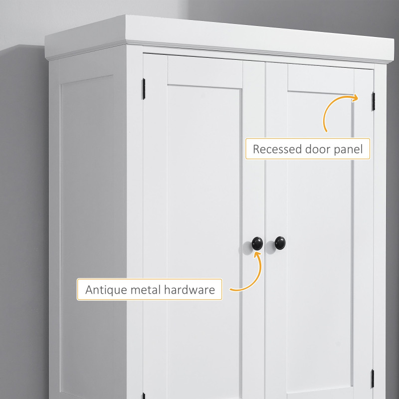 Long Standing Kitchen Cabinet w/ 2 Drawers MDF Board White