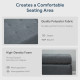 Rectangular Entry Bench, Tufted Upholstered Linen Fabric Wood Feet Storage Ottoman Bench, Grey