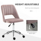 Mid Back Office Chair Velvet Fabric Swivel Scallop Shape Computer Desk Chair, Pink