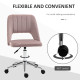Mid Back Office Chair Velvet Fabric Swivel Scallop Shape Computer Desk Chair, Pink