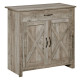 Farmhouse Sideboard Buffet Cabinet, Storage Cabinet with Barn Doors, Ash Grey